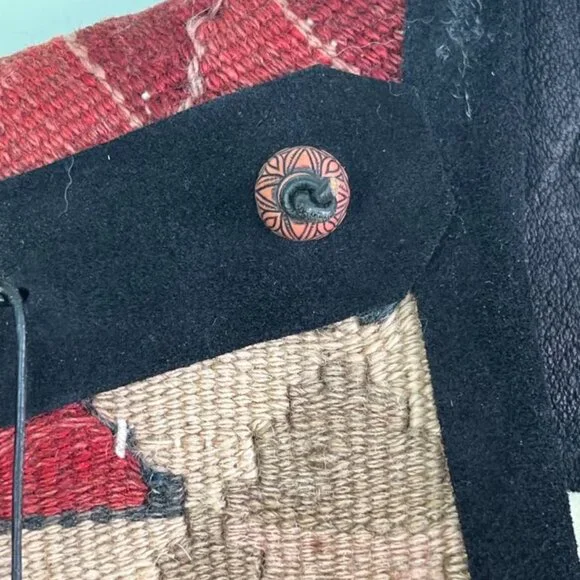 Vintage 1990s S.Hyde For Signature Rugs Of Dallas Wearable Art Suede Leather - Picture 7 of 16